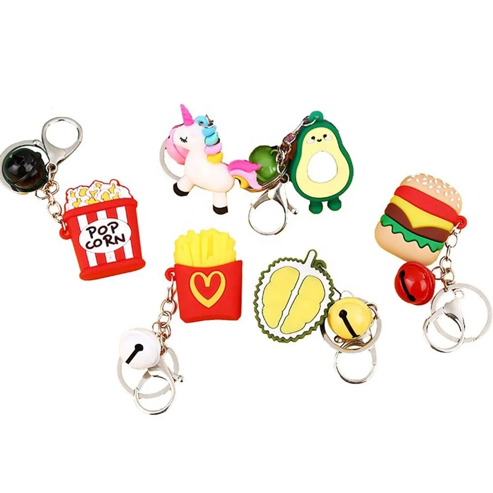 Custom Logo Personalized Soft PVC Silicone Rubber Key Ring Cartoon Animal Customized Keychain 3D