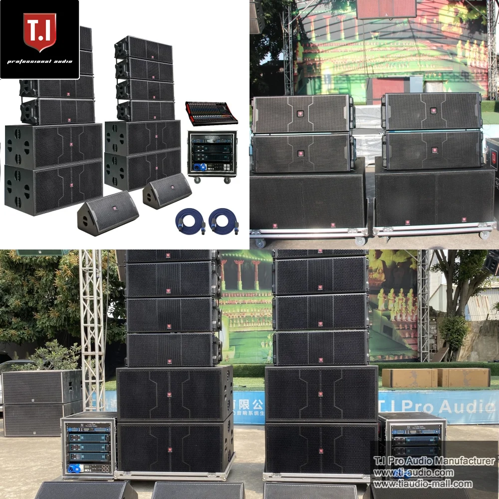 Профессиональная 800 Вт двойная 12-дюймовая двухсторонняя линейная система внутреннего/наружного пассивного активного звукового оборудования с деревянным корпусом