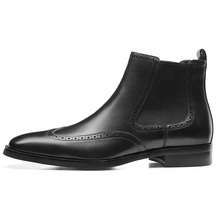 High Quality Designer Formal Boots Shoes Men Hot Sale Genuine Leather Branded Boots Men 2024 New Arrival Party Boots for Men