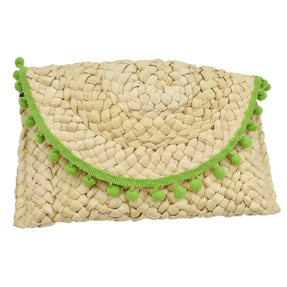 
Straw Clutch Handbag Women Straw Purse Envelope Bag Wallet Summer Beach Bag 