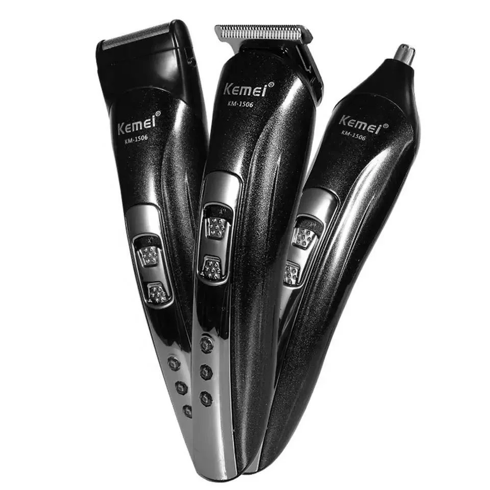 High Quality Kemei Rechargeable Electric Hair Clipper KM-1506 Professional Hair Clipper Razor Nose Hair Clipper 3 In 1