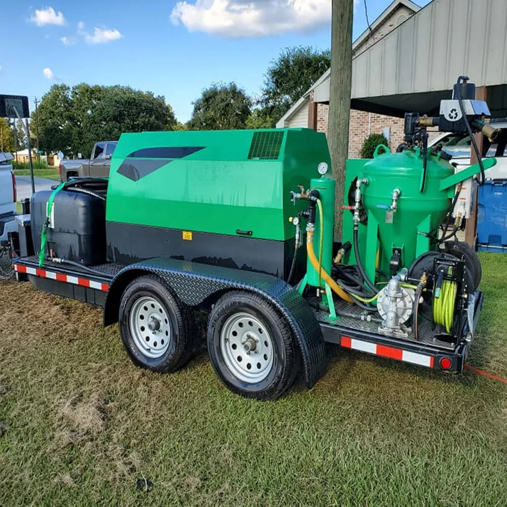 Dustless any color wet sand vapour soda no pollution high quality blasting mobile machine Db500 Db800 Db1500