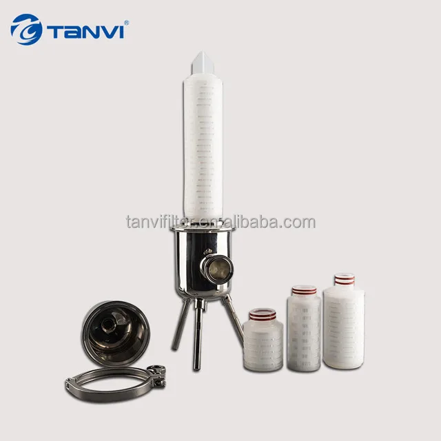 Hemodialysis water prefiltration 1um  3um  5um 10inch PP pleated filter cartridge