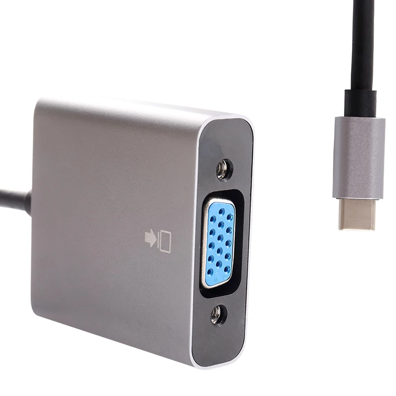
Top Supplier USB Type C To VGA Adapter C Male To VGA Female Converter HUB Adapter for Macbook Chromebook Pixel Laptop 