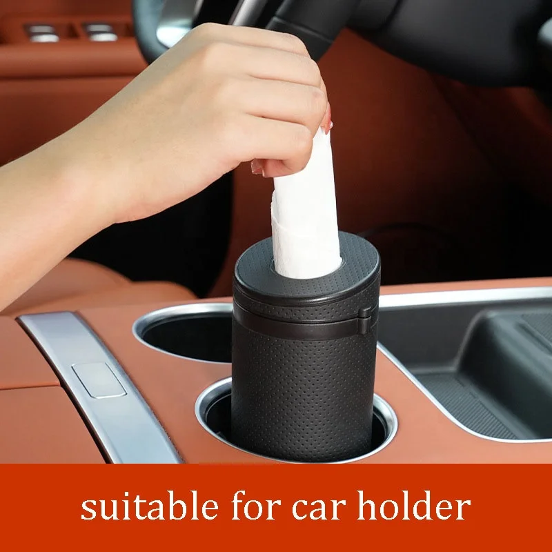 2023 New arrival multi function luxury leather car paper box tissue holder for car