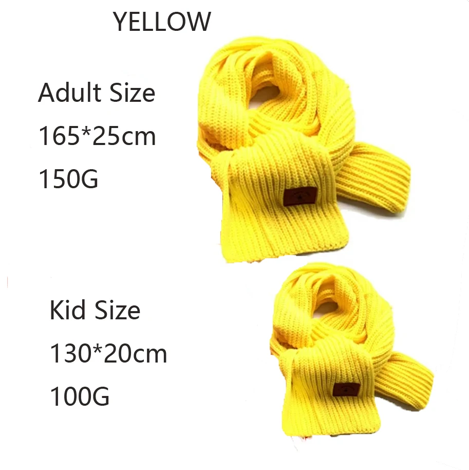 Parent Child Candy Color Thickened Knitted Scarf Winter Children Scarf Personally Set