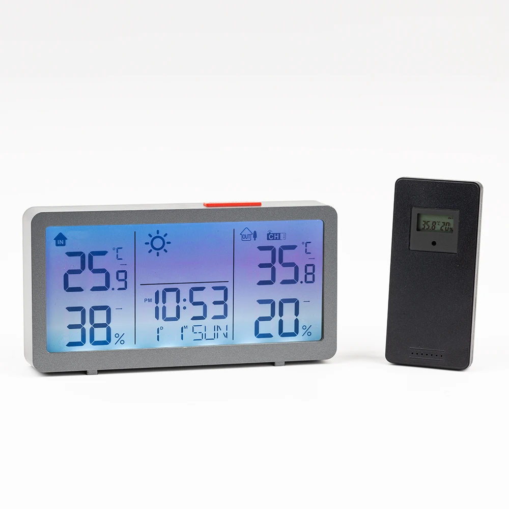 High/ low Outdoor Temperature Warning Temperature Humidity Controller with Sensor Radio Alarm Clock wireless weather station