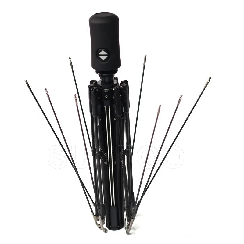 Auto Open 21 Inch 8 Ribs Fiberglass Automatic Telescopic 3 Fold collapsible Umbrella Frame Parts Manufacturer