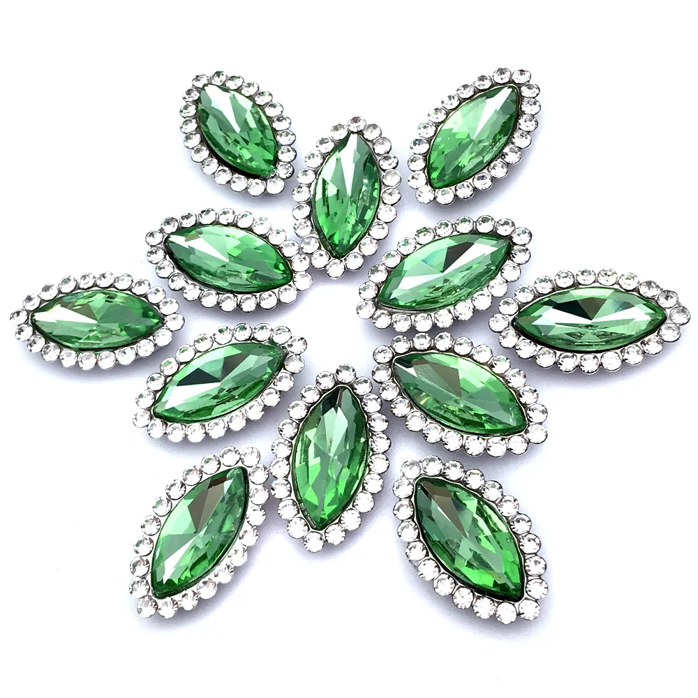 Inner Diameter: 4x15mm Outer Diameter: 9x20mm Mix Color Glitter Sew On Crystal Rhinestone Flatback For Wedding Dress