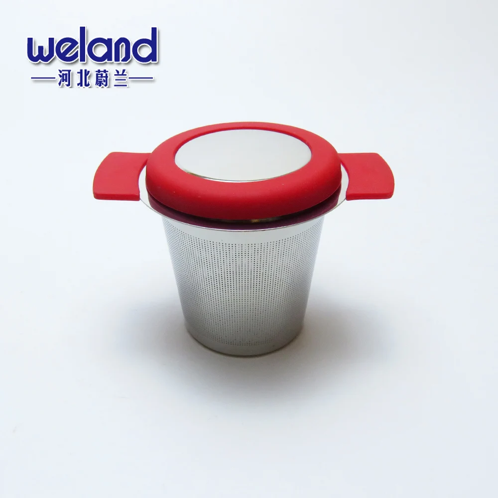 18/8 Stainless Steel 304 Tea strainer with Double silicone Handles for loose leaf tea