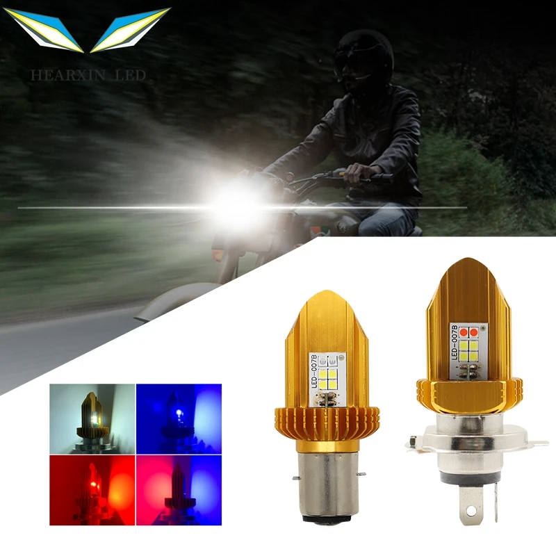 h4 headlight bulb BA20D Universal V Shape Bike Front Headlight Dual Color H4 LED Headlight Fog Lamp Projector Lens Universal