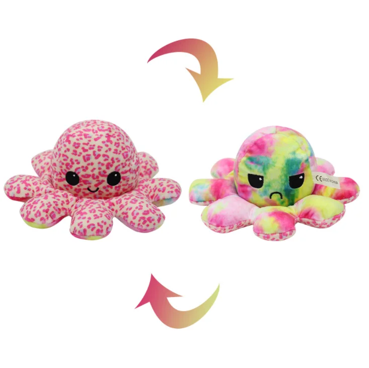 
Hot Selling Tik Tok Octopus Plush Toy With Many Expressions Soft Home Reversible Octopus Plush Toy 