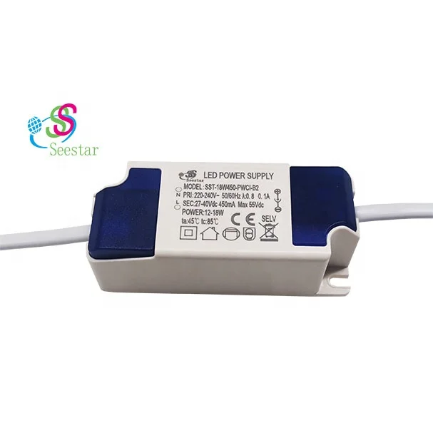 Seestar 12-18W 450ma isolated constant current Flicker Free TUV SAA CE CB CCC NEW ERP led driver