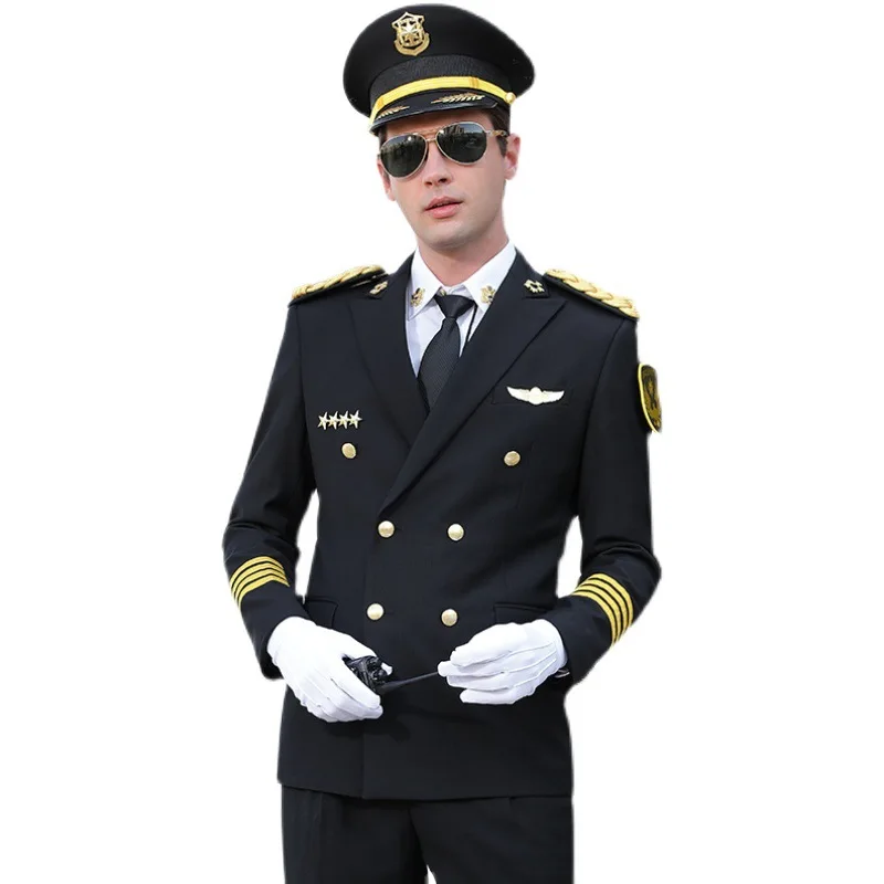 Aviation captain male pilot uniform spring and autumn property etiquette security jacket
