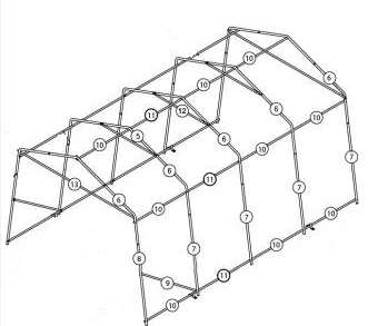 Outdoor water resistant portable car shelter steel pipe carport parking shed