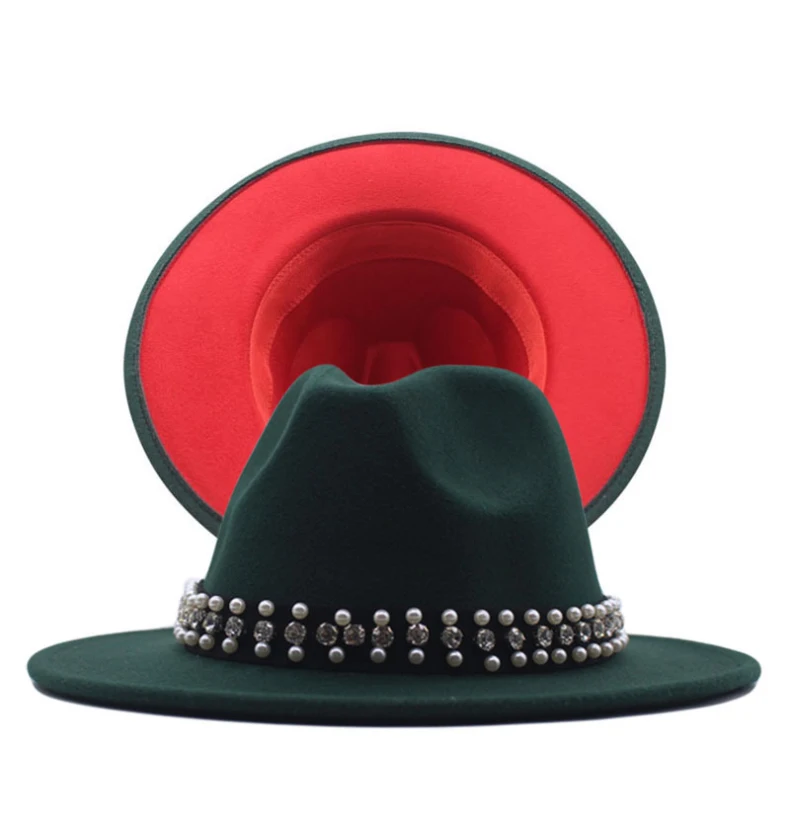  2021new Designer Party Music Festival Fashion Two Tone Color Fedora Hats Wide Brim