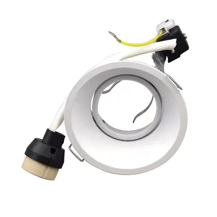 Adjustable recessed ceiling lamp fixture mr16 spotlight frame gu10 bulb 75mm cutout led downlight lampholder