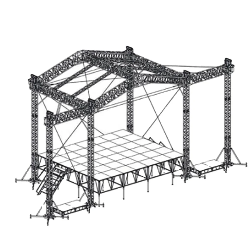 Cheap Price Stage Roof Truss System Concert Truss Aluminium 6082-T6 TECH TRUSS Light Weight Spigot Connection Square 289*289mm