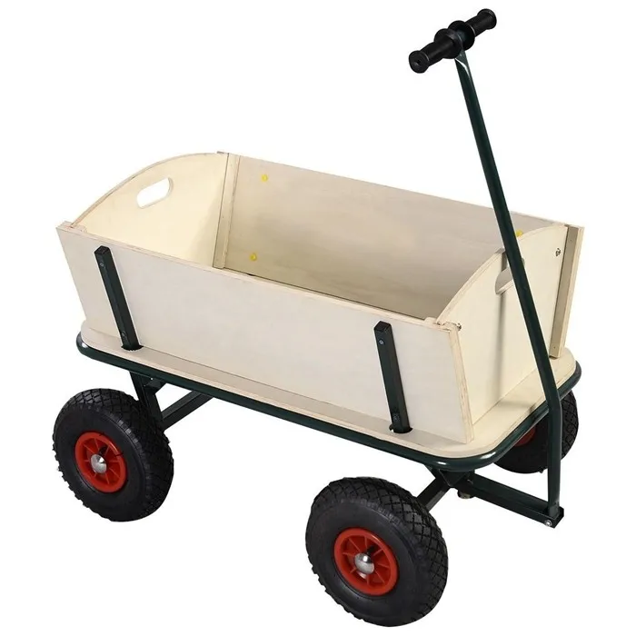 TC1812M beach wooden kids wagon tool cart with hood tool cart