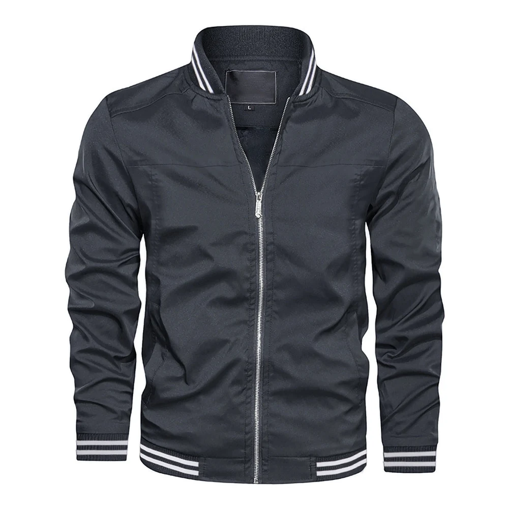 New Fashion Wholesale Polit Jackets Waterproof Lightweight Striped Bomber Coats For Men