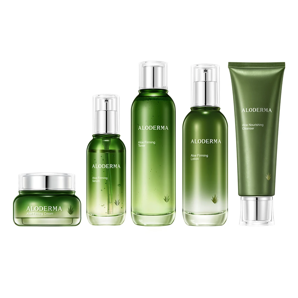 Aloderma Organic skin care set whitening Face cream toner lotion essence cream cleanser Skin aloe vera set cosmetics