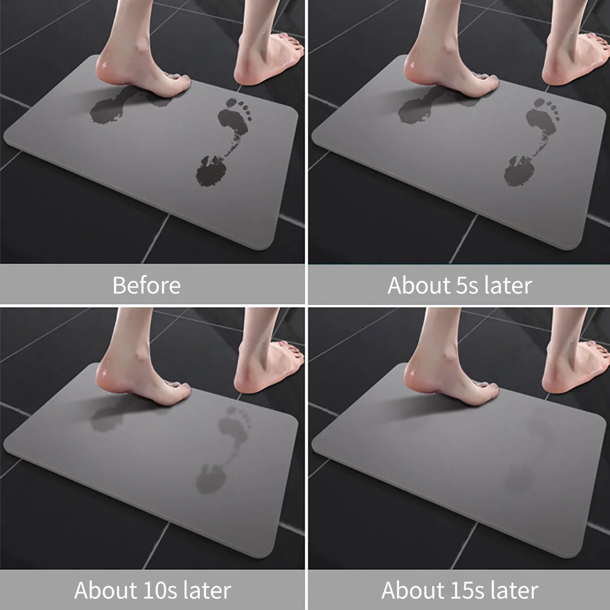 Modern Marble Style Decorative Non-Slip Mat Absorbent Floor Shower Rug for Bathroom Soft Diatomaceous Earth Bath Mat