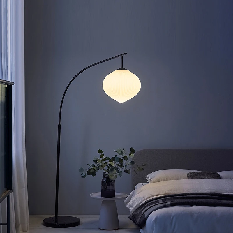 Nordic Modern Minimalist Light Luxury French Villa Living Room Bedroom Study Glass Lily Of The Valley Fishing Floor Lamp