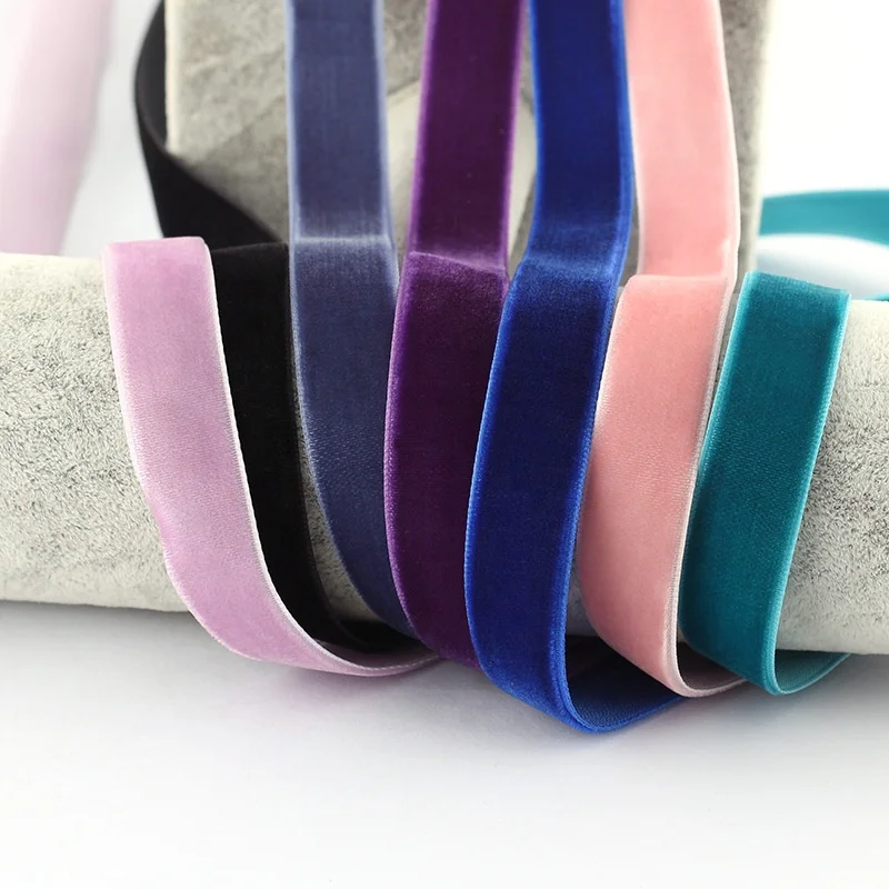 Wholesale Luxury single face 3mm/10mm/25mm/40mm velvet ribbon for gift cake christmas decoration