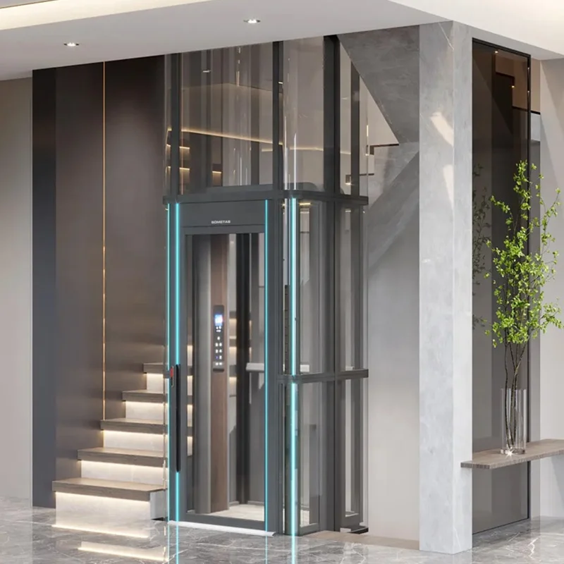 GDB Luxury 2-4 Floor Elevator Private Residence Modern Hydraulic Glass Sightseeing Passenger Escalator Gearless Home Villa