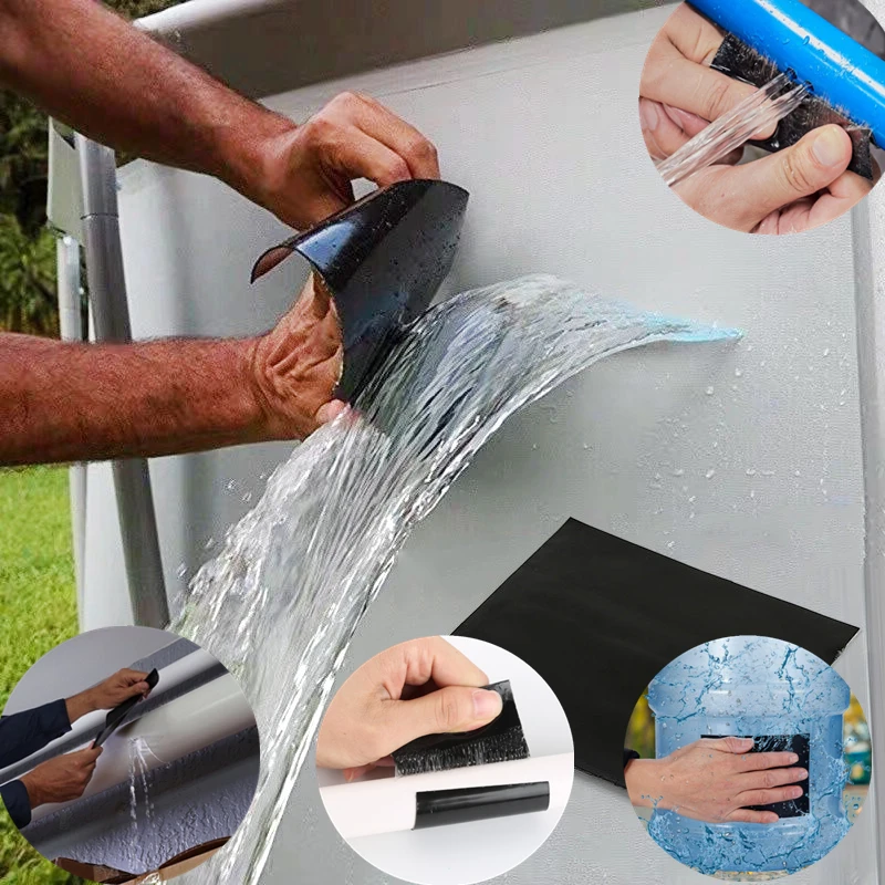 Repair Tape Super Strong Waterproof 5-150cm Fiber Stop Leaks  Self Adhesive Bathroom Duct Sealing Fix Insulating Tape