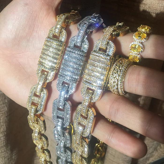 Мисс нового дизайна класса люкс в стиле хип-хоп ювелирные изделия квадратный алмаз 15mm G звено льдом