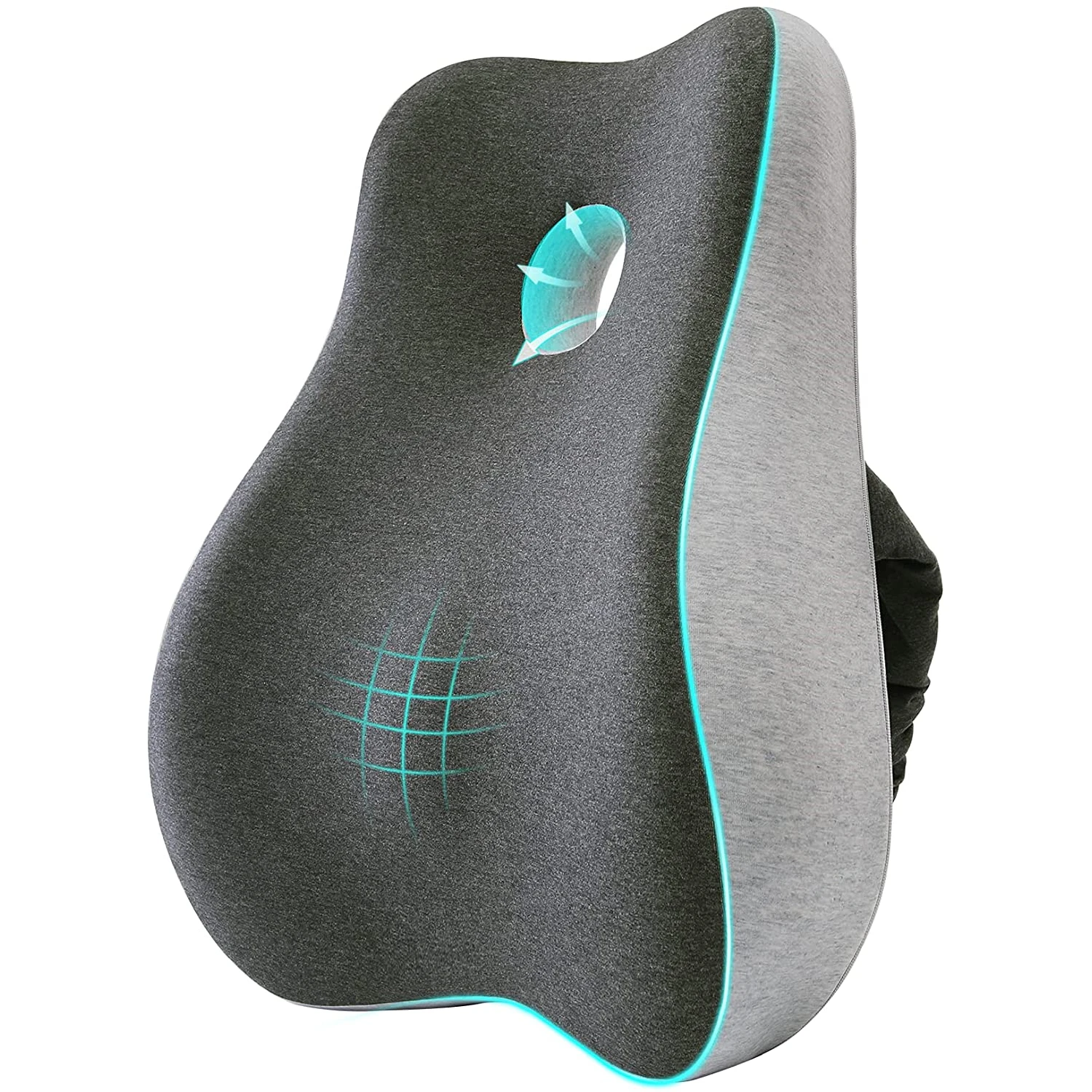 Memory Foam Lumbar Support Pillow, Backrest Pillow for Back Pain Relief, Memory Foam Back Support Pillow for Office Chair