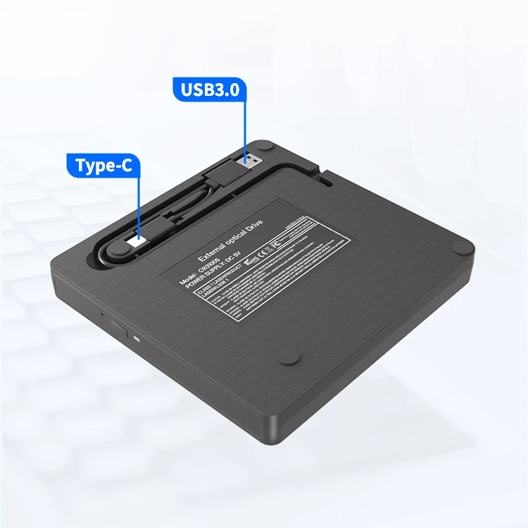 External DVD Drive Slim Type C USB 3.0 DVD Enclosure Re-writer Burner Writer CD-ROM Case For Laptop CD/DVD Optical Drive