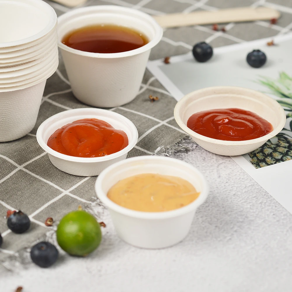 Top Bagasse Eco-friendly Biodegradable Disposable 2oz Cup Sauce cup
