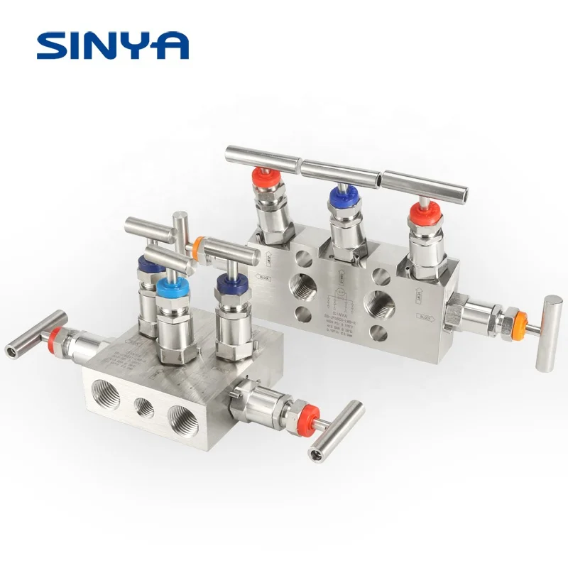 Double block & bleed T Type Instruments  for Pressure Transmittes Isolation Five Valve Manifolds With Bleed  5  Valve Manifolds