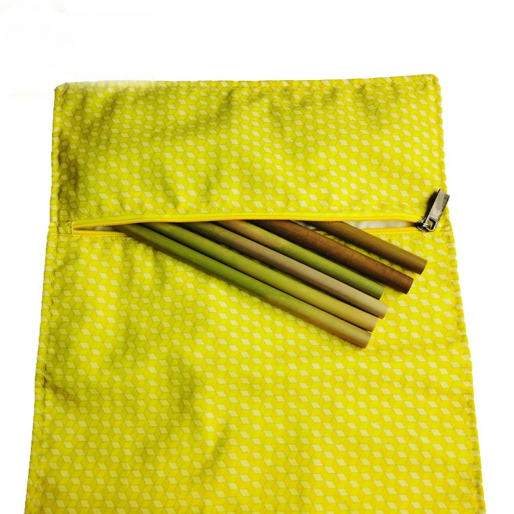 Eco Friendly reusable cutlery storage bag travel camping portable dining mat placemats hyacinth placemats