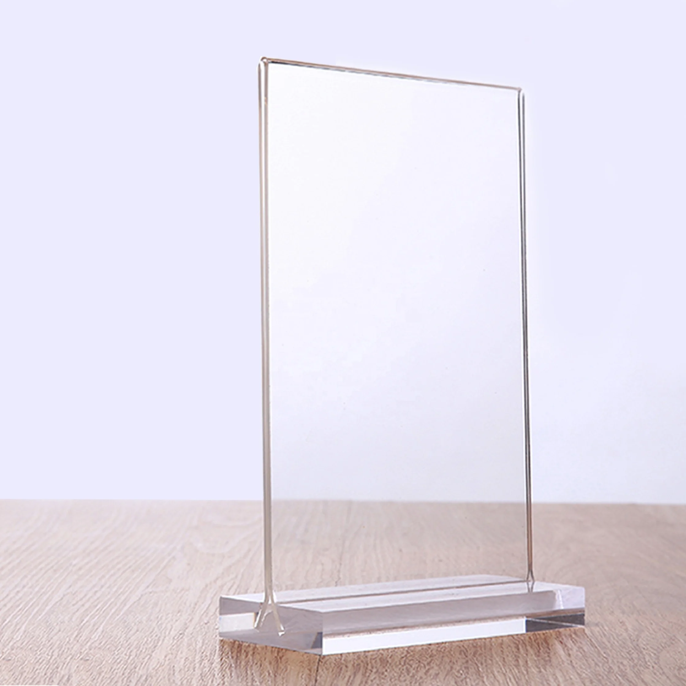 Double Sided Menu Card Holder Clear 5x7 2mm Thickness Acrylic  Restaurant Acrylic Stand Sign with Thick Base