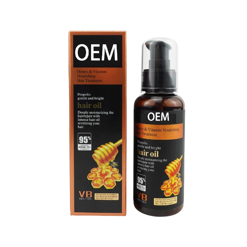 
 OEM private label honey and vitamin nourishing hair oil treatment  