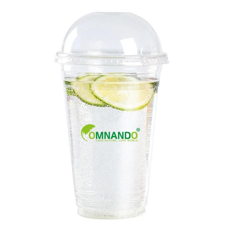 Custom printed clear 8 12, 16, 20, 24oz transparent disposable plastic cup with lid juice cup unique
