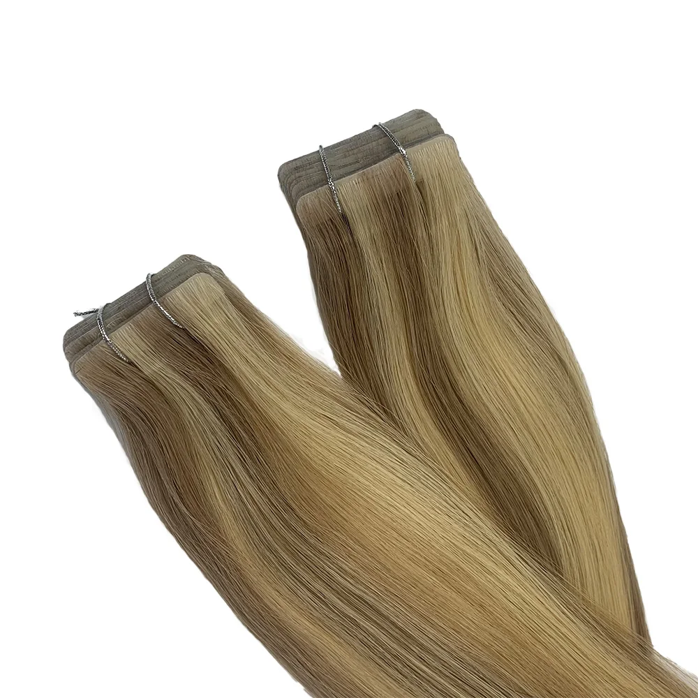 Russian Invisible Adhesive Tape Hair Extension Double Drawn Wholesale Remy Human Injection Tape in Extension