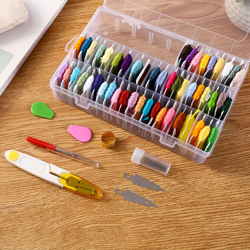 24/36/50/100 Wholesale Embroidery Thread Spool Kit Cross Stitch Thread Tool Organizer Storage Box