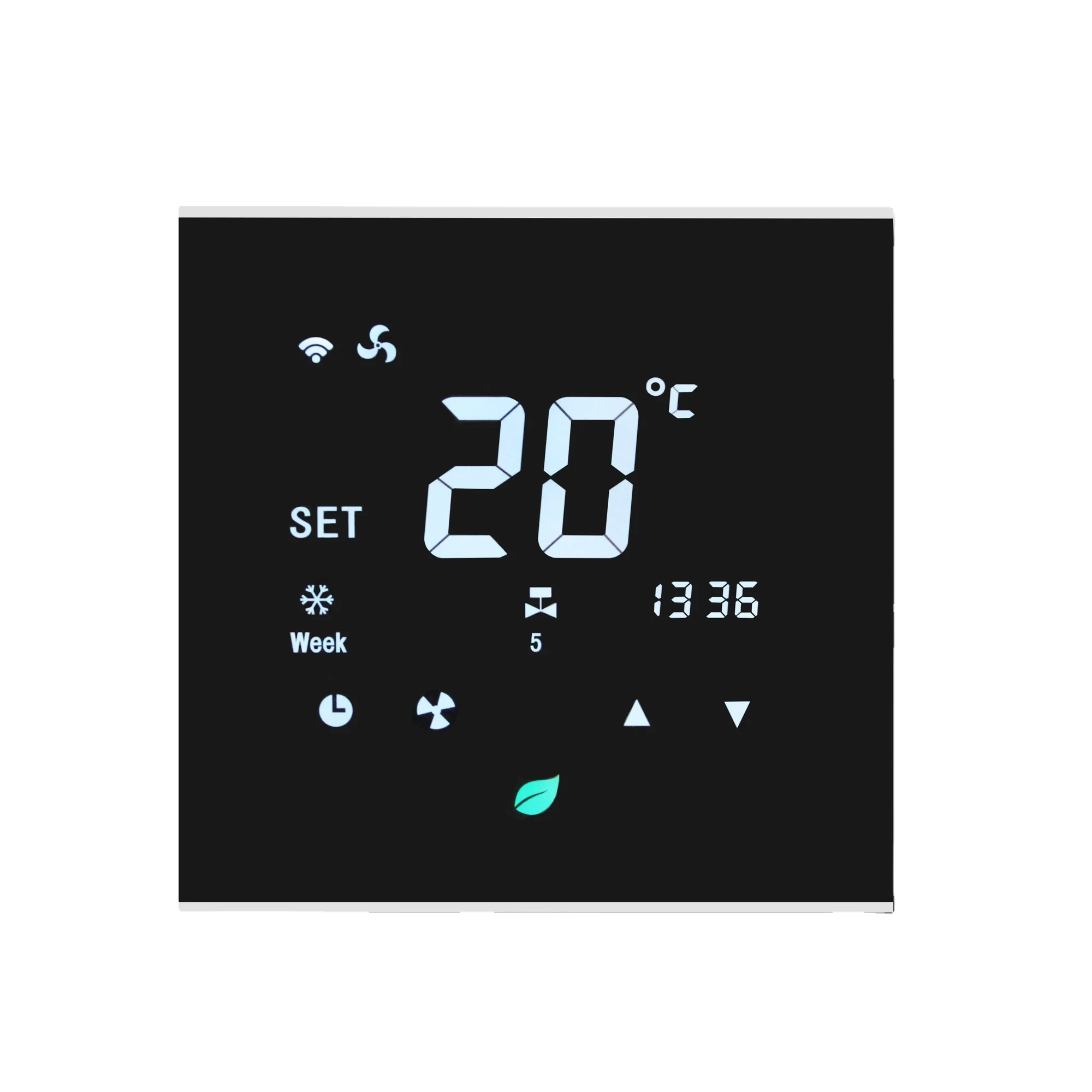 Fashion style HVAC WIFI programmable LCD VA touch screen thermostat on/off control work with Tuya Alexa