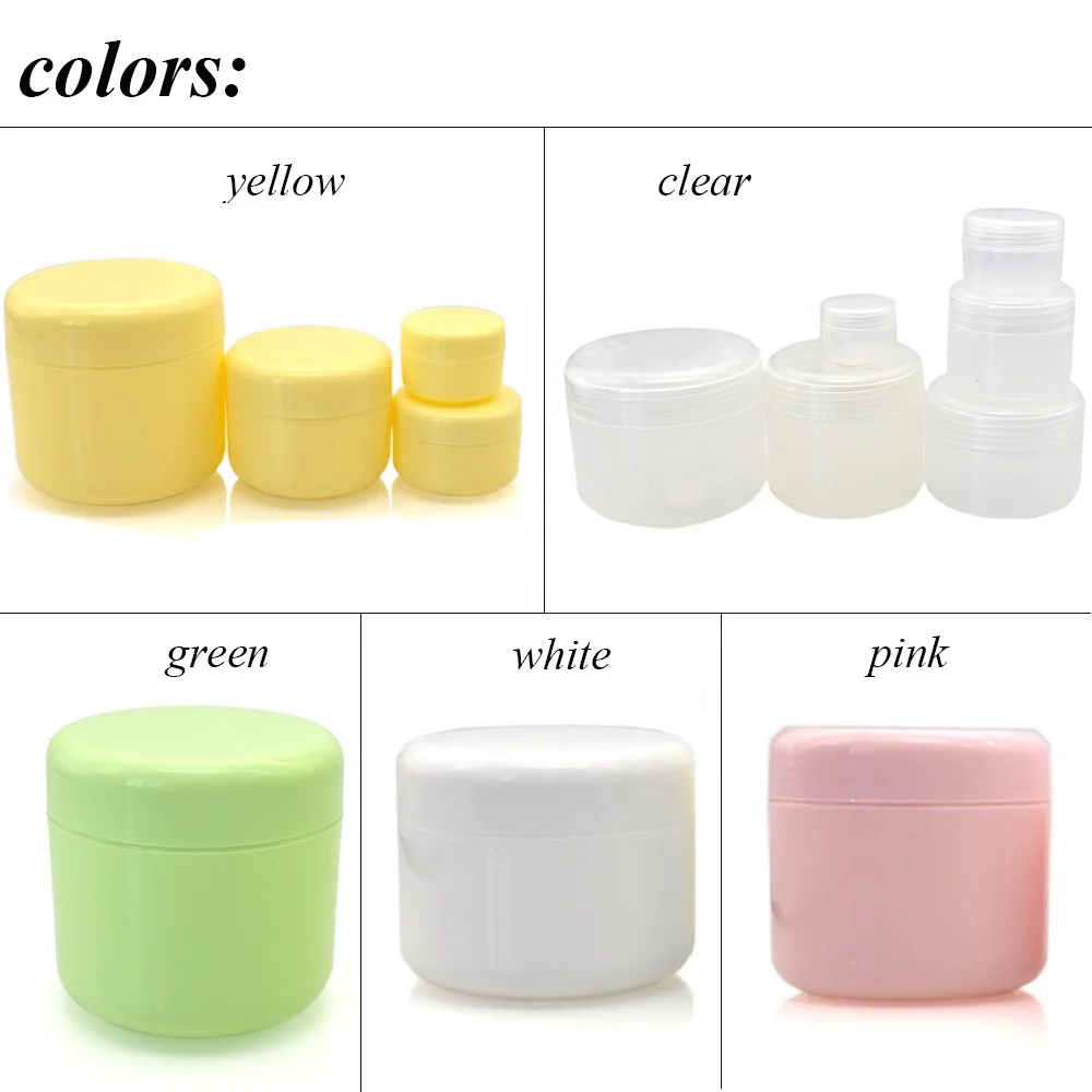portable plastic skin care lotion jar 50ml 100ml 150g 200g PP Plastic Facial Cream Cosmetic Container
