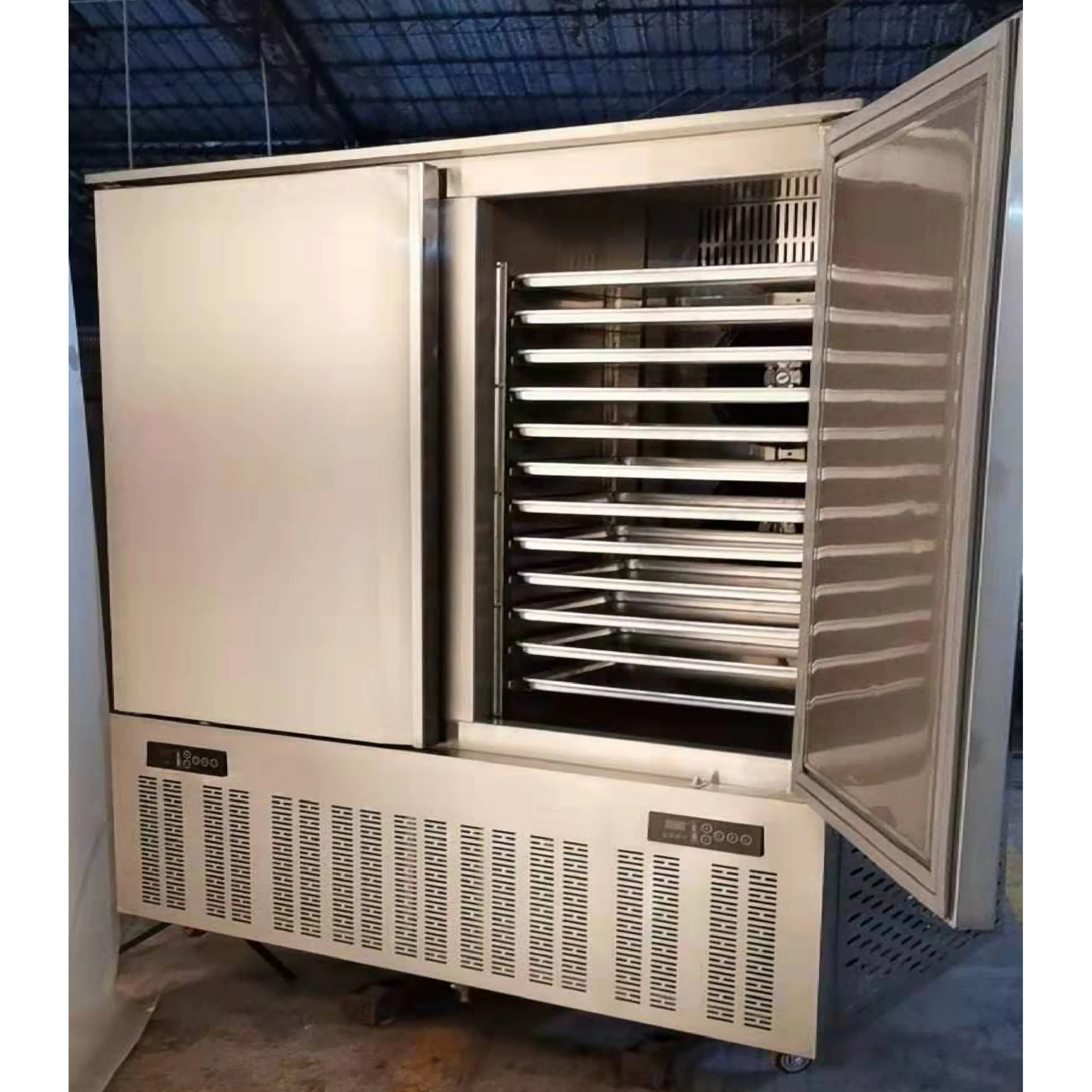 -40 Degree 24 Trays Industrial Large Blast Freezer Shock Flash Chiller Frozen Food On Board Blast Chiller For Fish Meat Seafood