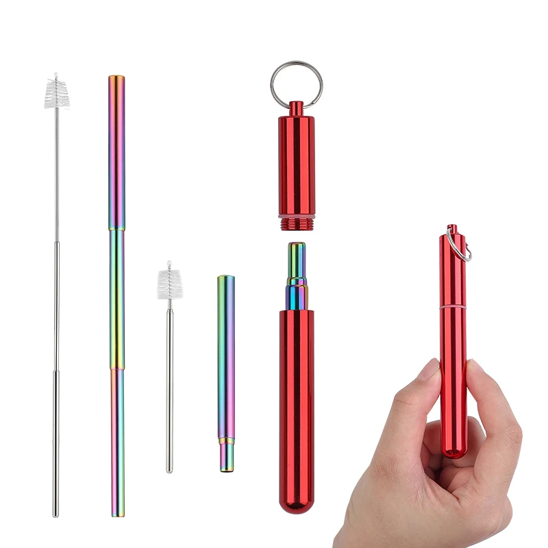 Approved Collapsible Foldable Metal Cocktail Straw