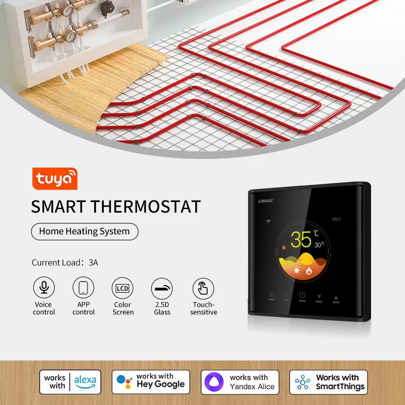 WiFi Zigbee 3.0 Water Floor Heating Thermostat Water Gas Boiler Temperature Control Tuya Smart APP Alexa Google Voice Control