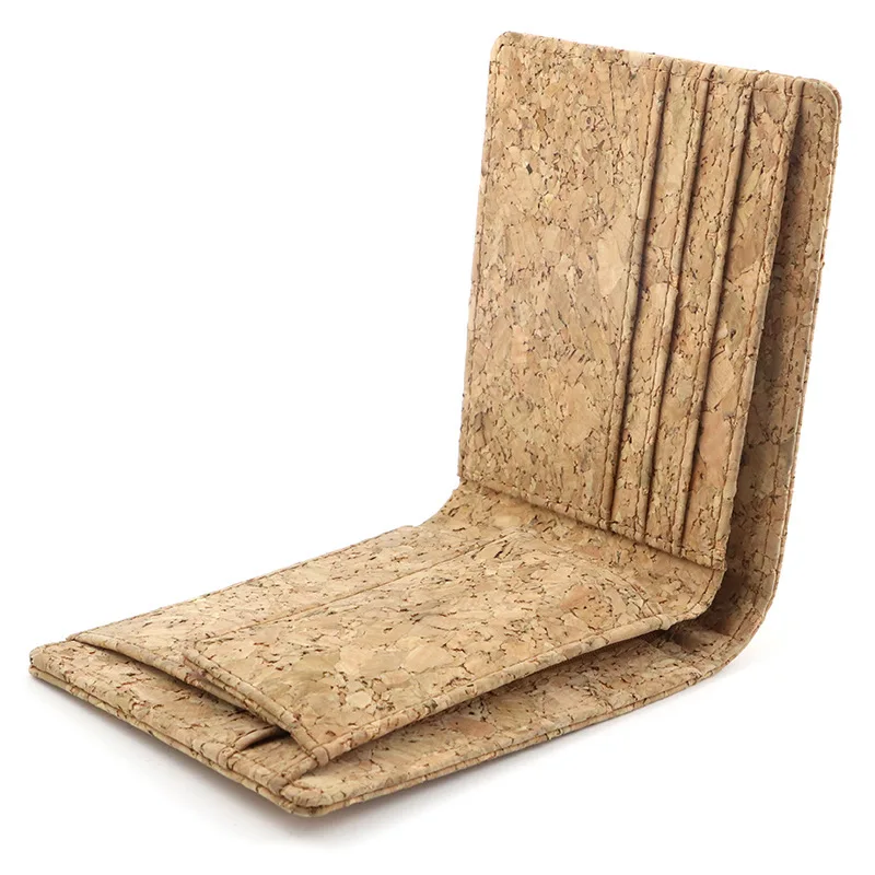 Wholesale Trend Eco-friendly Natural Card Holder Credit Business RFID Cork Card Real Cork Wallet Men Women Coin Purse