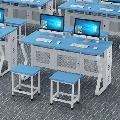 Home Office Bedroom or Apartment Use Metal School Desk and Chair Computer Room Table and Chair