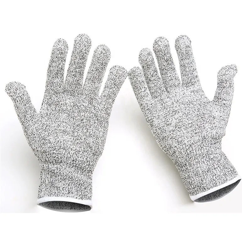 CE EN388 4544 Level 5 Cheap 13G HPPE Safety Kitchen Anti Cut Resistant Glove