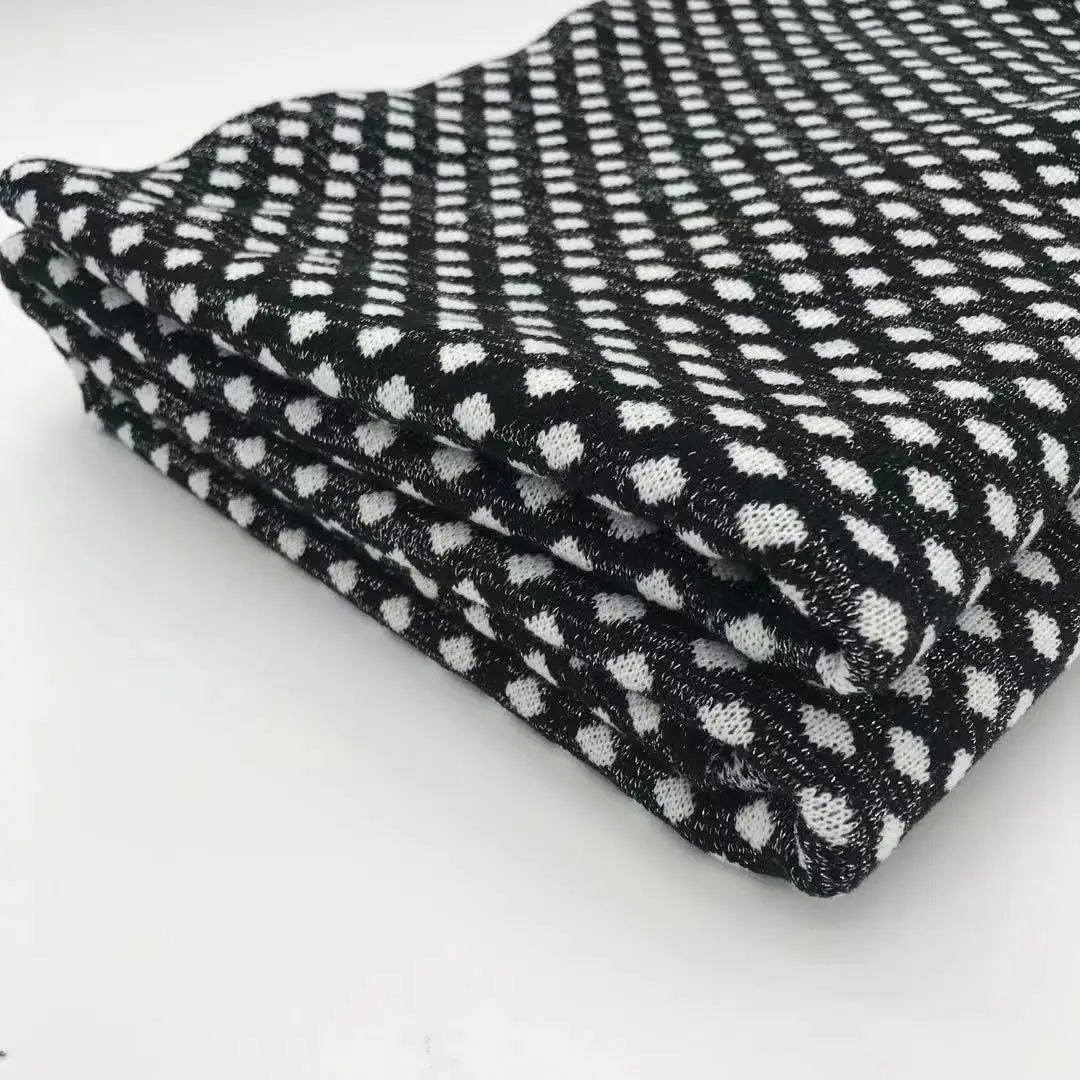Black and white Jacquard knitted ribbed fabrics - Buy Black and white Jacquard Ribbed Fabrics, Black and white Jacquard Ribbed F